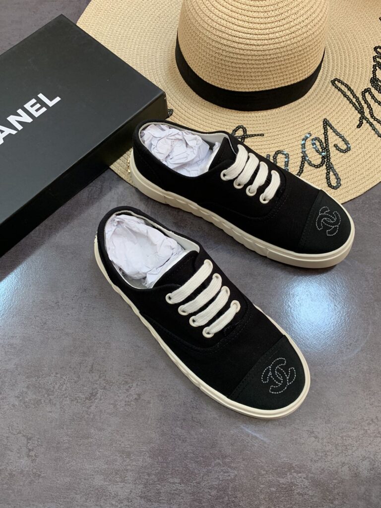 Chanel Cc Sneakers Canvas Mix In Black - Image 8