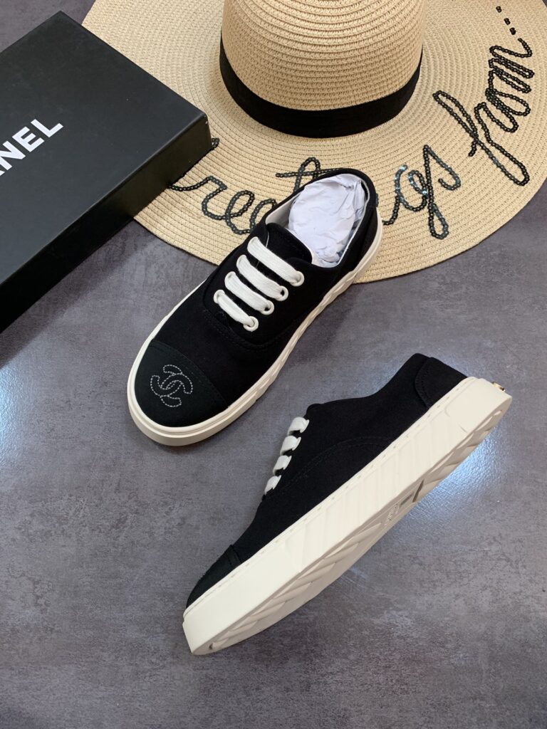 Chanel Cc Sneakers Canvas Mix In Black - Image 7