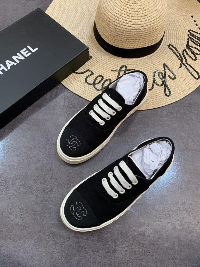 Chanel Cc Sneakers Canvas Mix In Black - Image 6