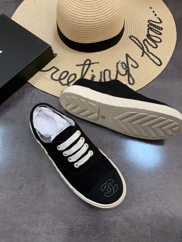 Chanel Cc Sneakers Canvas Mix In Black - Image 5