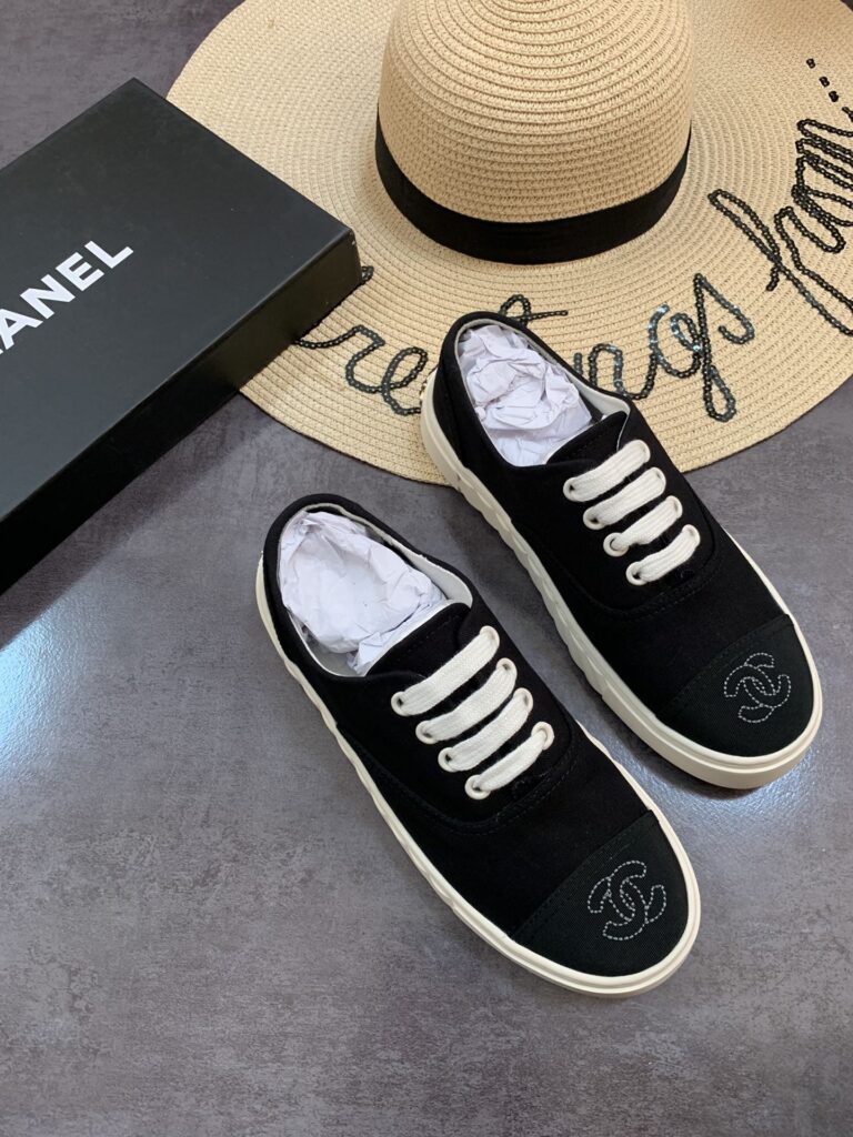 Chanel Cc Sneakers Canvas Mix In Black - Image 4