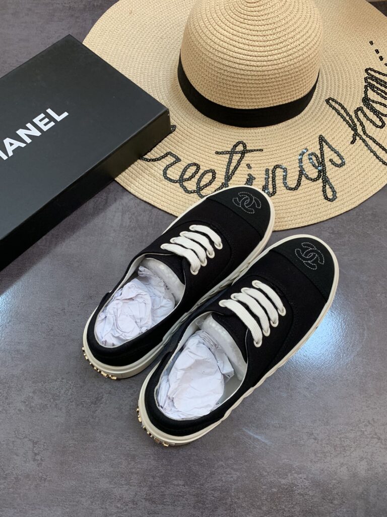 Chanel Cc Sneakers Canvas Mix In Black - Image 3
