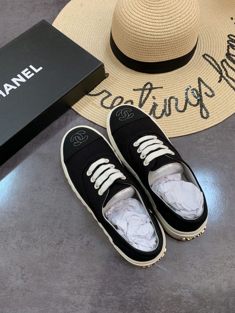 Chanel Cc Sneakers Canvas Mix In Black - Image 2