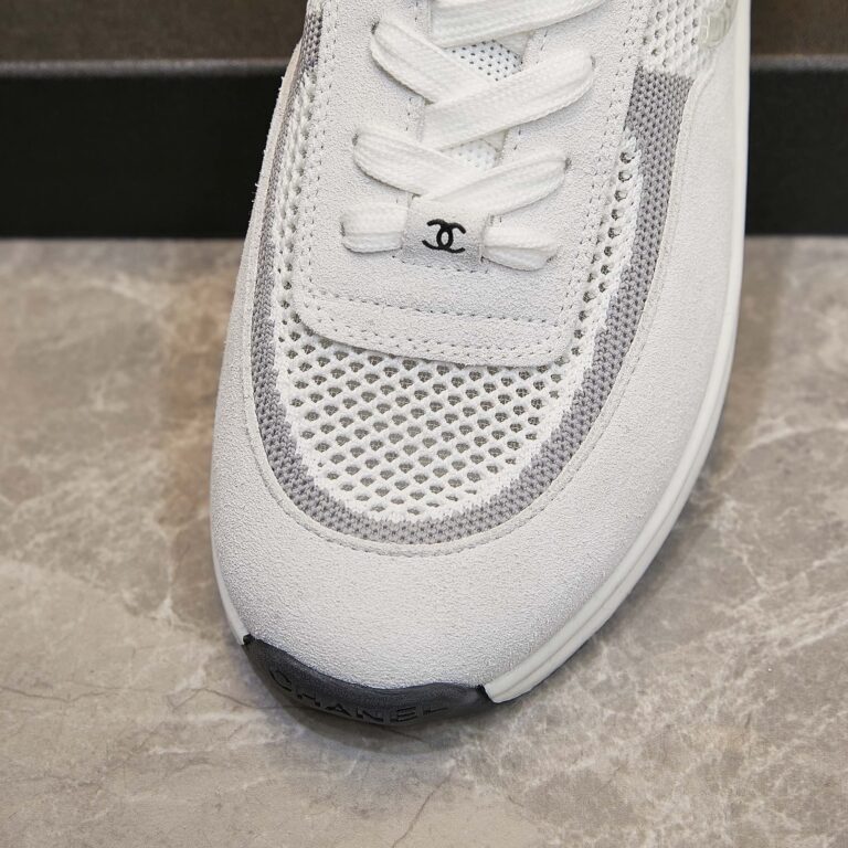 Chanel Cruise Sock Sneakers White Gray - Image 4