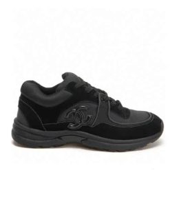Chanel Suede Reflective Sneakers Black