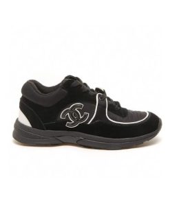 Chanel Suede Reflective Sneakers Black