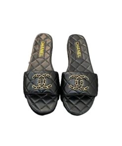 Chanel 23P Quilted Cc Chain Mule Sandal Black G39954 X56940 94305