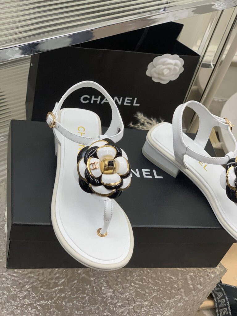 Chanel Camellia Flower Sandal White - Image 4