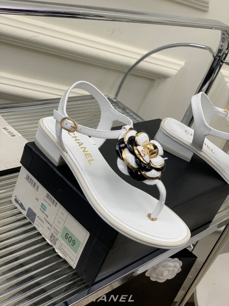 Chanel Camellia Flower Sandal White - Image 3