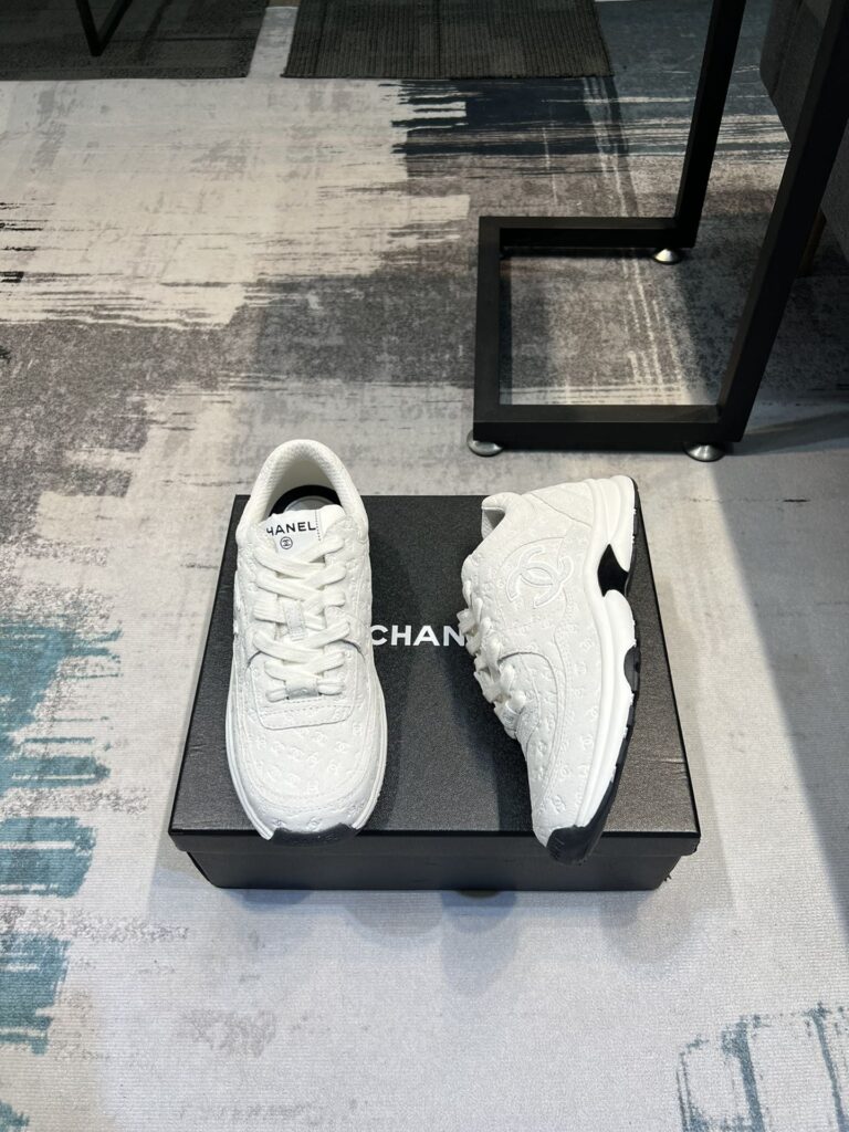 Chanel Cc Embossed Logo Suede White - Image 4