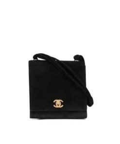 Chanel Pre Owned 1998 Cc Turn Lock Shoulder Bag Black 20.5Cm