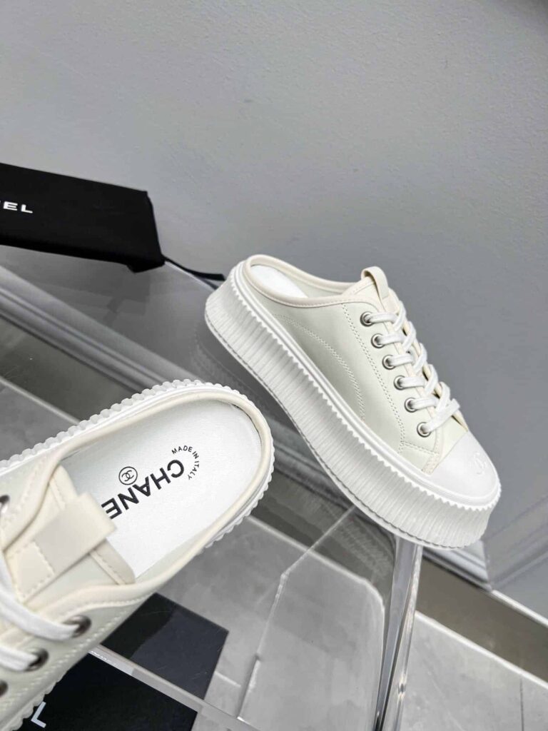 Chanel Platform Shoes Cream - Image 6