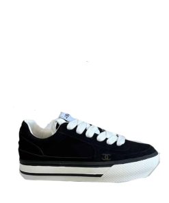 Chanel Suede Leather Runners Black