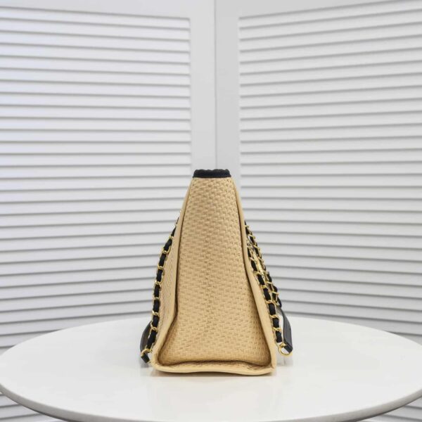 Chanel Deauville Tote Straw With Chain Detail 39Cm - Image 6