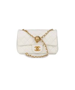 Chanel Quilted Mini Cc Rectangular Flap Bag 20Cm White