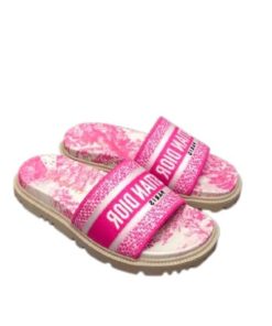 Dior Dway Toile De Jouy Embroidered Slipper Pink