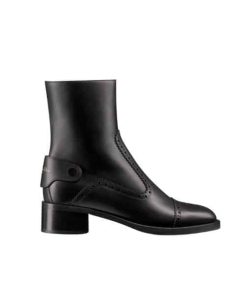 Dior D Folk Heeled Ankle Boot Black