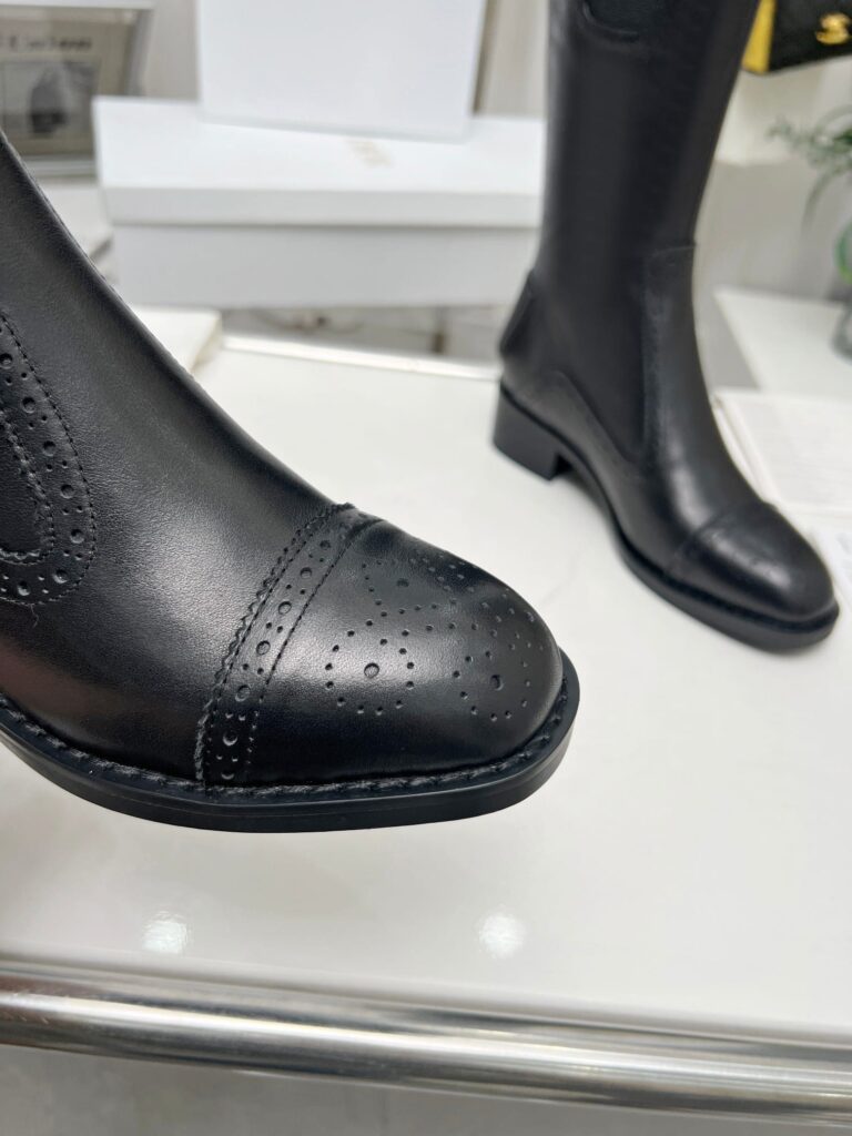 Dior D Folk Heeled High Boot Black - Image 3