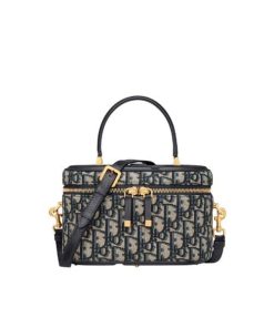 Dior Small Cd Signature Vanity Case Dior Oblique Jacquard Blue 17Cm S2203Utzqm928