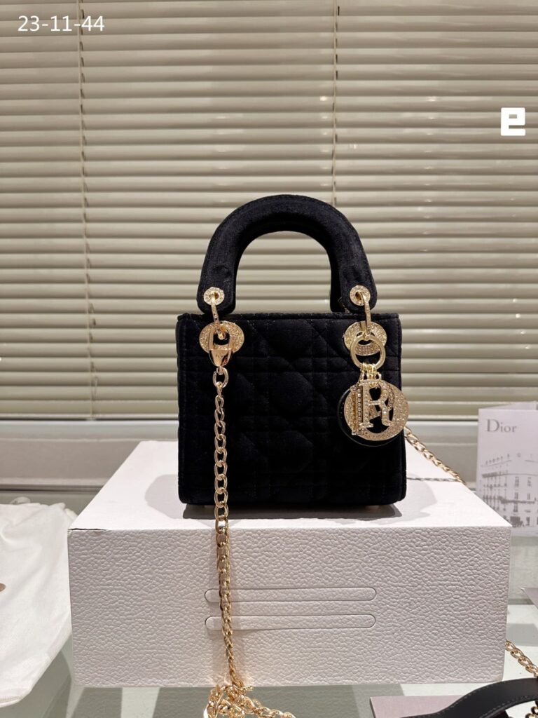 Dior Lady Blush Cannage Suede Leather Black 17Cm - Image 2