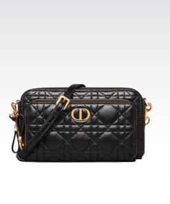 Dior Caro Double Pouch Black 19Cm S5037Uwhc_M900