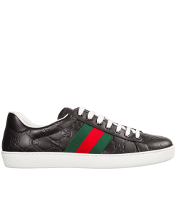Gucci Ace Black Logo Sneaker 386750 Cwcg0 1070