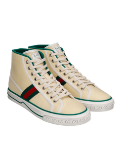 Gucci'S Go Retro Tennis 1977 Canvas High-Top Sneaker Beige