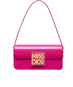Dior Miss Dior Flap Bag Patent Calfskin Fuchsia 20Cm