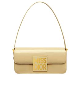 Dior Miss Dior Flap Bag Patent Calfskin Rope Beige 20Cm