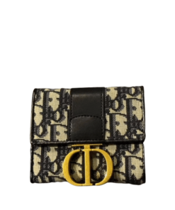 Dior Montaigne Mini Wallet Beige And Black 11Cm