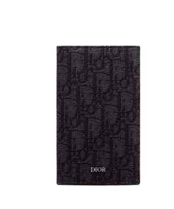 Dior Long Bi Fold Card Holder Black Dior Oblique Jacquard 17.5Cm 2Esch147Yse H03E
