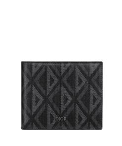 Dior Wallet Black Cd Diamond Canvas 11Cm 2Esbh027Dco H43E