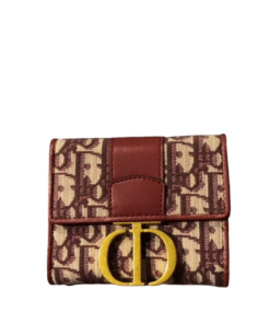 Dior Montaigne Mini Wallet Beige And Red 11Cm