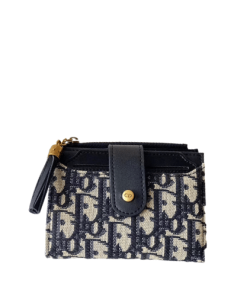Dior Oblique Wallet Beige And Black 12Cm