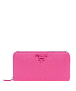 Prada Large Saffiano Leather Wallet Full Pink 19Cm 1Ml506 Qwa F0505