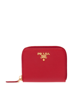 Prada Saffiano Leather Coin Purse Fiery Red Wallet 10Cm 1Mm268 Qwa F068Z