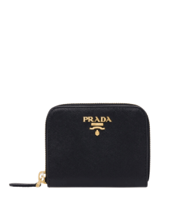 Prada Saffiano Leather Coin Purse Black Wallet 10Cm 1Mm268 Qwa F0002
