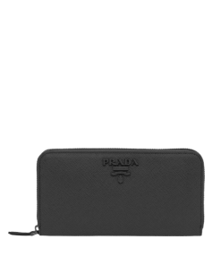Prada Large Saffiano Leather Wallet Full Black 19Cm 1Ml506 Qwa F0505