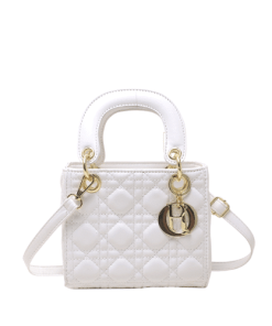 Dior Medium Lady Blush Cannage Lambskin Bag White 16Cm