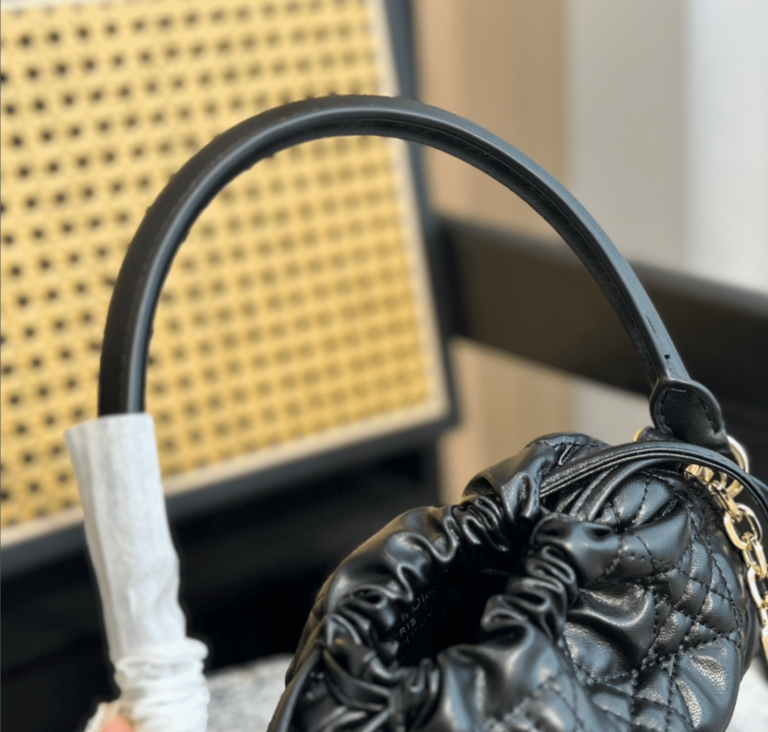 Dior Top Handle Drawstring Mini Bag Scarlet Black Cannage Lambskin 19Cm S0981Onmj M900 - Image 10