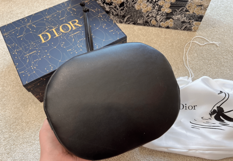 Dior Bucket Canvas Leder Monogramm Blau Beige Handware Gold 22Cm - Image 5