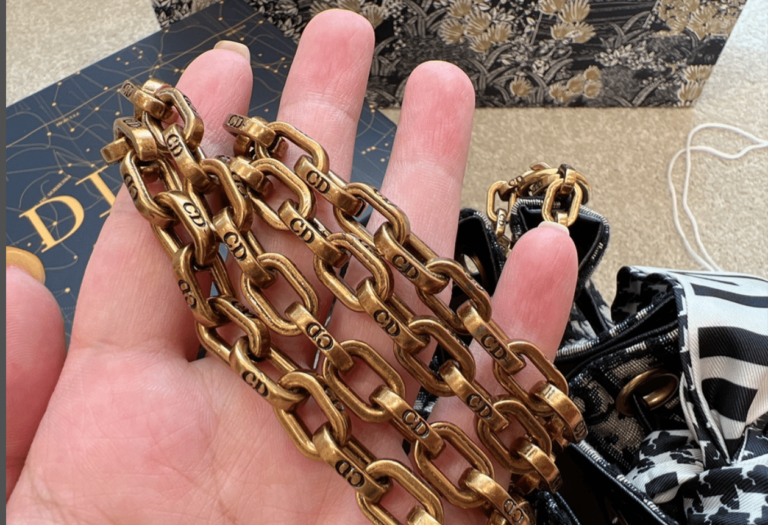 Dior Bucket Canvas Leder Monogramm Blau Beige Handware Gold 22Cm - Image 6