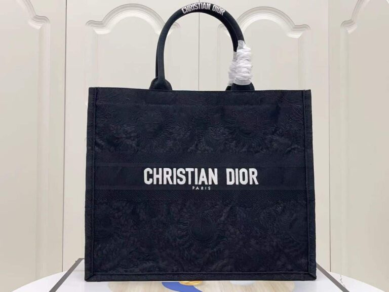 Dior Medium Book Tote Toile De Jouy Soleil Macramé Black 36Cm M1296Zecy M911 - Image 6