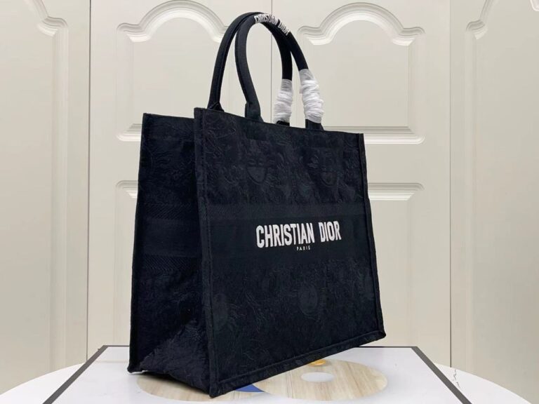 Dior Medium Book Tote Toile De Jouy Soleil Macramé Black 36Cm M1296Zecy M911 - Image 5