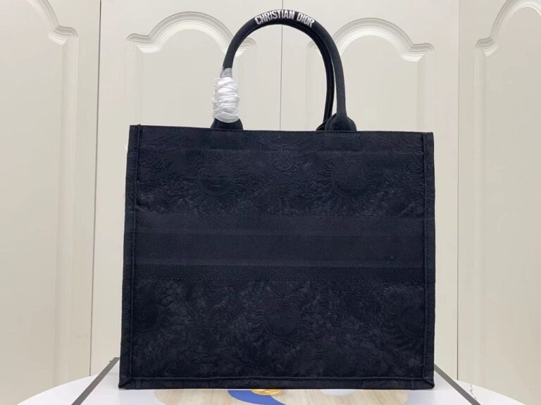 Dior Medium Book Tote Toile De Jouy Soleil Macramé Black 36Cm M1296Zecy M911 - Image 4