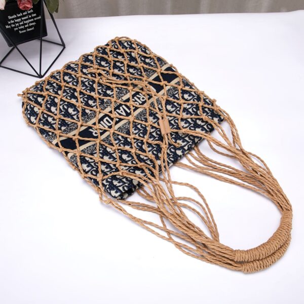 Dior Net Tote Bag Oblique Technical Fabric Blue 55Cm - Image 8