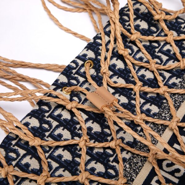 Dior Net Tote Bag Oblique Technical Fabric Blue 55Cm - Image 5