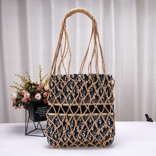 Dior Net Tote Bag Oblique Technical Fabric Blue 55Cm - Image 3