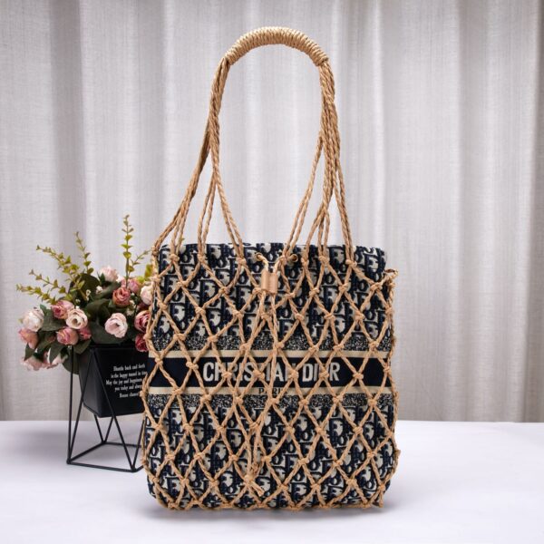 Dior Net Tote Bag Oblique Technical Fabric Blue 55Cm - Image 2