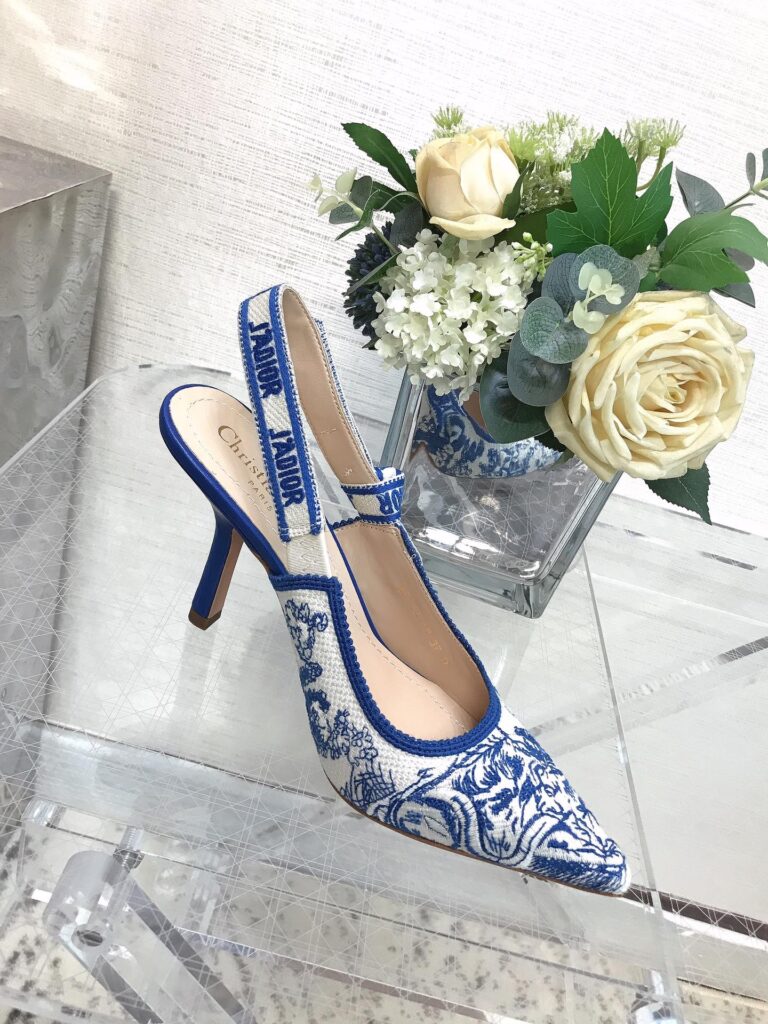 Dior Slingback Pump Blue - Image 6